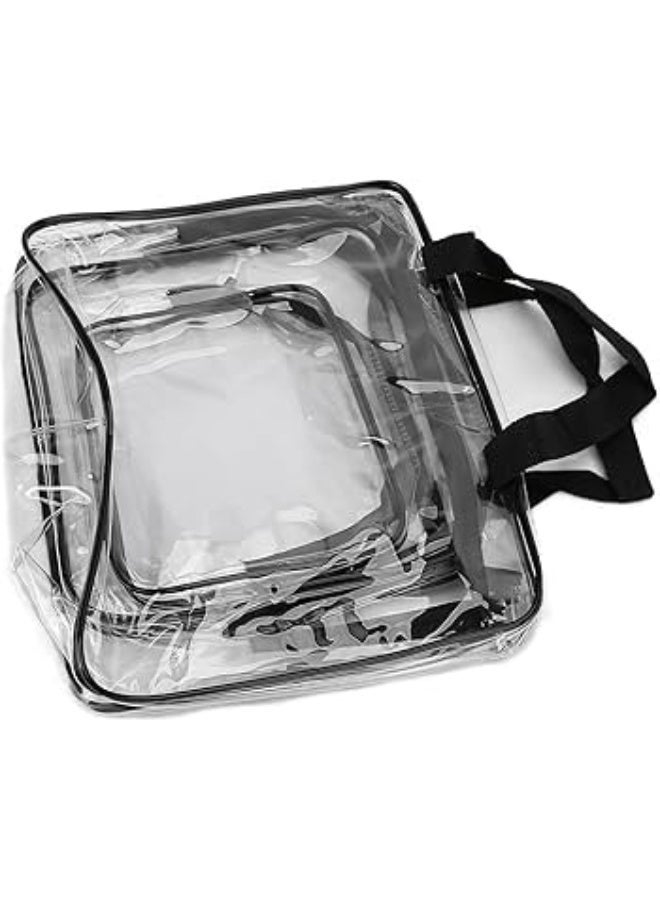 3-Piece Multi-Purpose Makeup Organizer Bag Set Clear/Black - Image 2